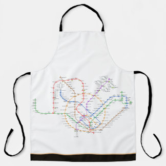 Singapore MRT Stations All-Over Print Apron