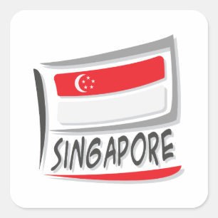 Singapore  Pride X Flag Square Sticker