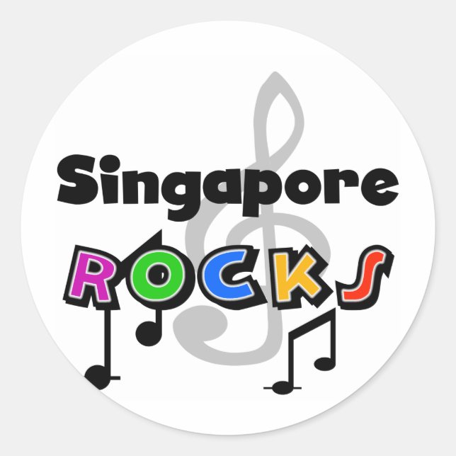 Singapore Rocks Classic Round Sticker (Front)