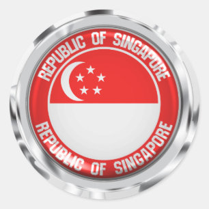 Singapore Round Emblem Classic Round Sticker