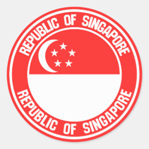 Singapore Round Emblem Classic Round Sticker