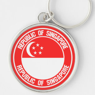 Singapore Round Emblem Key Ring