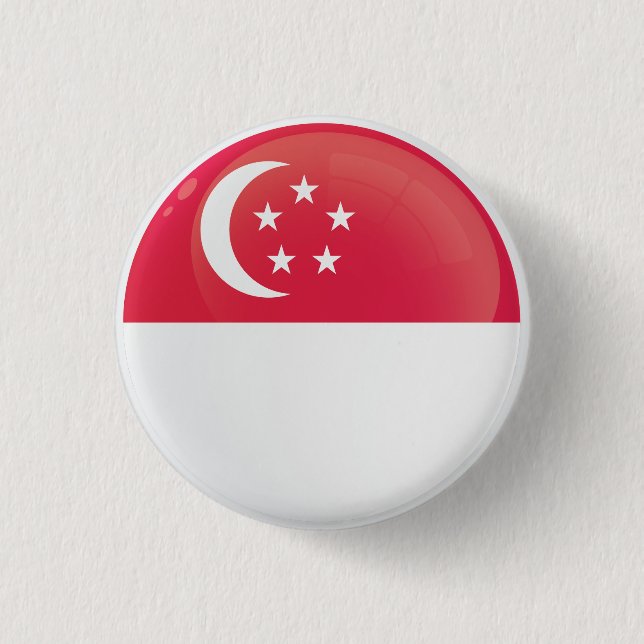 Singapore  Round Icon Flag 3 Cm Round Badge (Front)