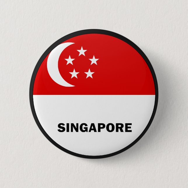 Singapore Roundel quality Flag 6 Cm Round Badge (Front)