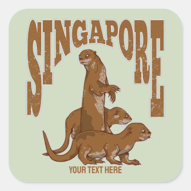 Singapore Sea Otters Square Sticker (Front)