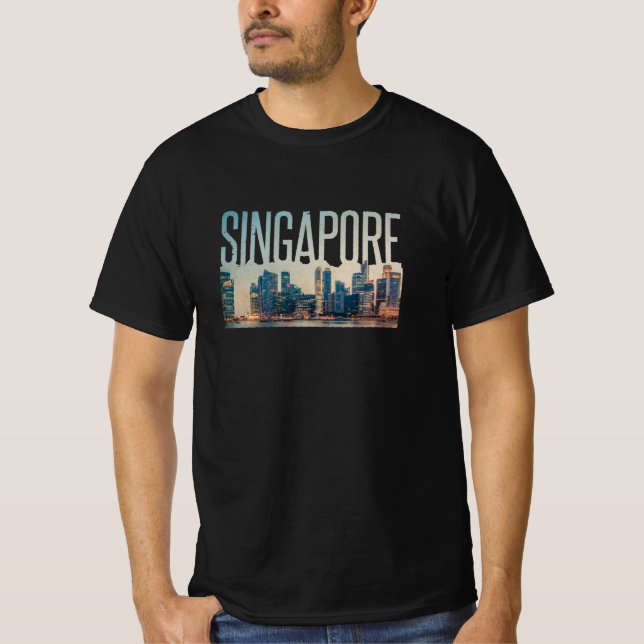 Singapore Simplistic Travel Outline T-Shirt (Front)