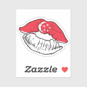 Singapore Singaporean Lipstick Love Flag