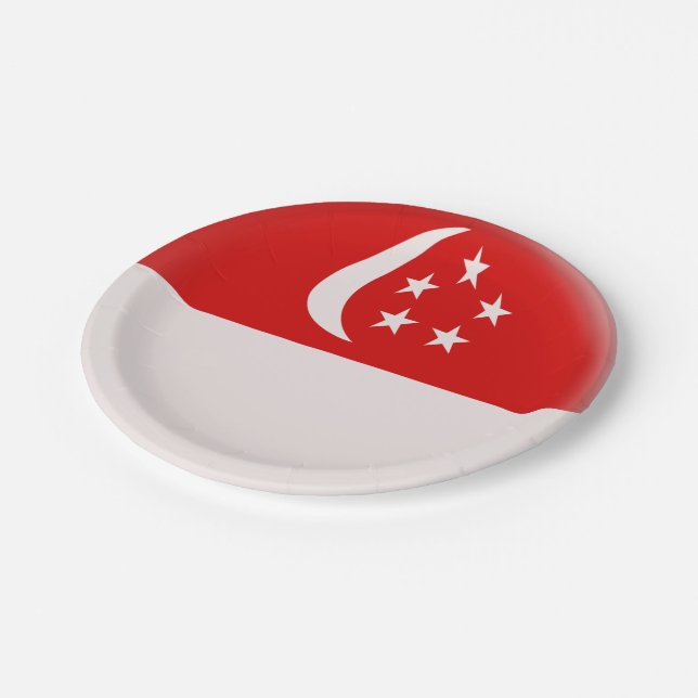 Singapore Singapura Singaporean Flag Paper Plate (Angled)