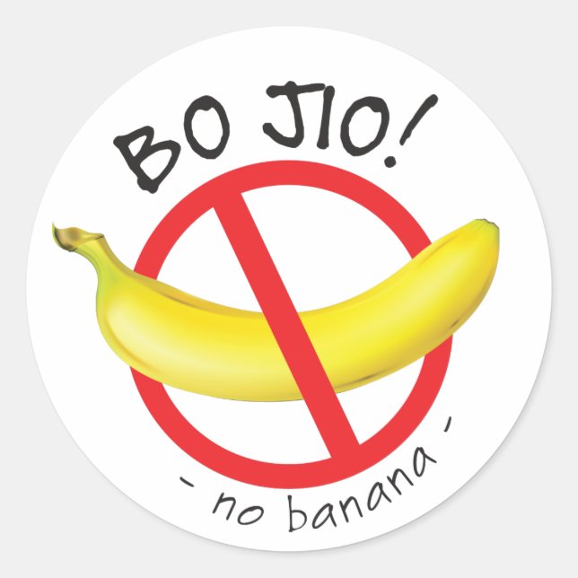 Singapore Singlish - Bo Jio - No Invite, No Banana Classic Round Sticker (Front)