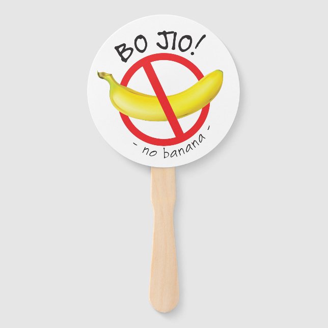 Singapore Singlish - Bo Jio - No Invite, No Banana Hand Fan (Front)