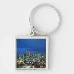 Singapore Skyline at night, Singapore Key Ring