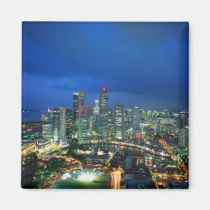 Singapore Skyline at night, Singapore Magnet