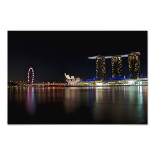 Singapore Skyline by Night Photo Print
