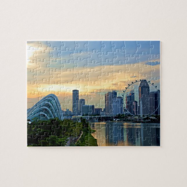 Singapore Skyline by the Sun Jigsaw Puzzle (Horizontal)