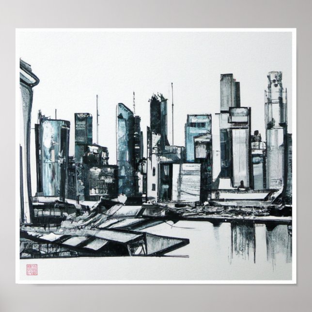 Singapore Skyline - Canvas Art Print (Front)