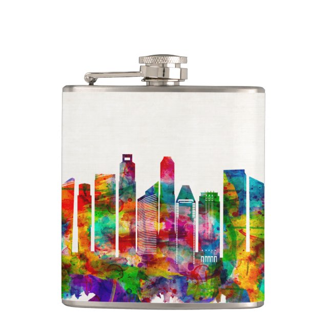 Singapore Skyline Hip Flask (Front)