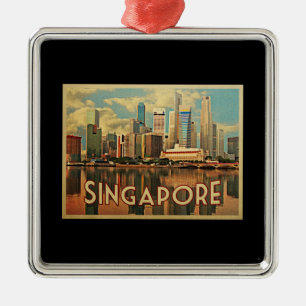Singapore Skyline Metal Ornament