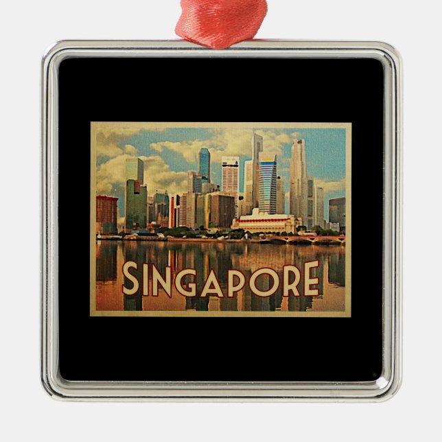 Singapore Skyline Metal Ornament (Front)