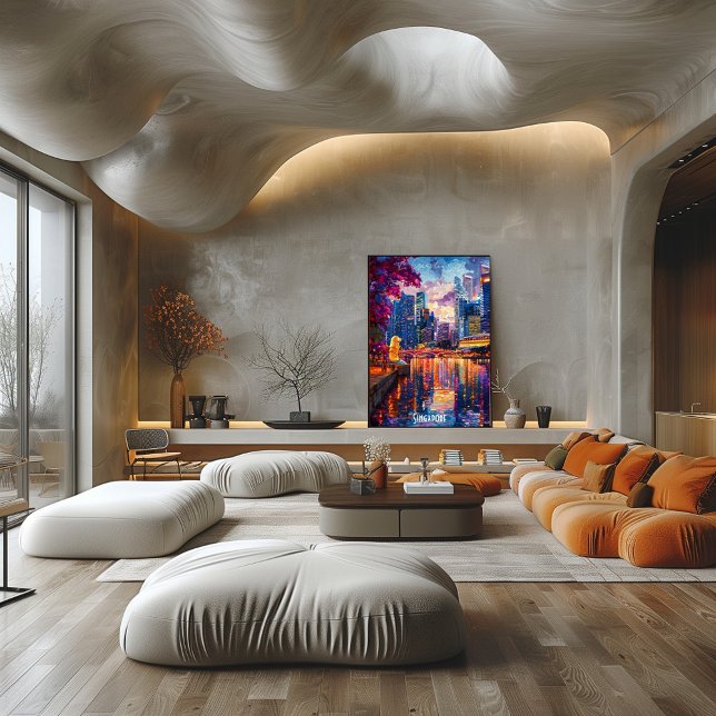 Singapore Skyline Poster Futuristic Asian City Art (Creator Uploaded)