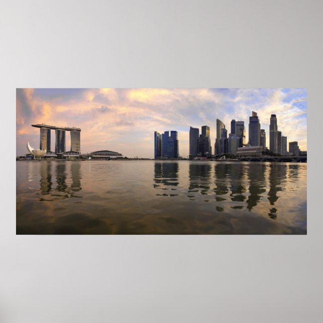 Singapore Skyline Sunset Poster (Front)
