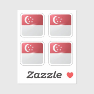 Singapore square glossy flag