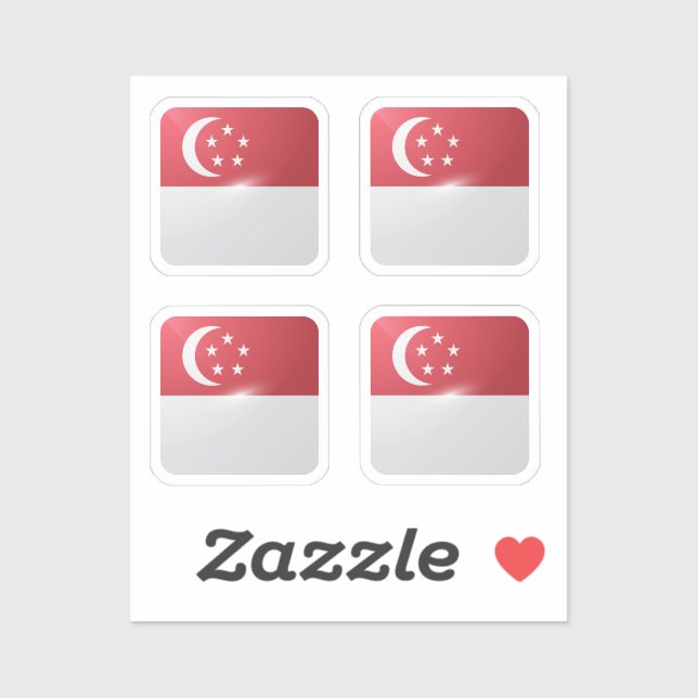 Singapore square glossy flag (Sheet)