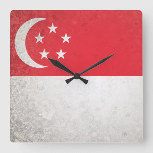 Singapore Square Wall Clock