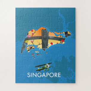 Singapore travel map jigsaw puzzle