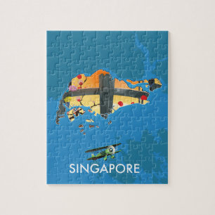 Singapore travel map jigsaw puzzle