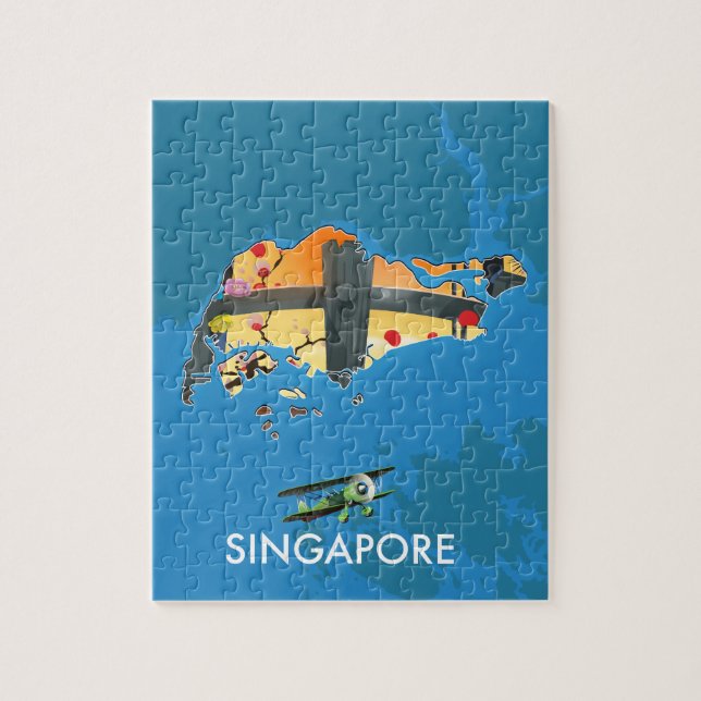 Singapore travel map jigsaw puzzle (Vertical)