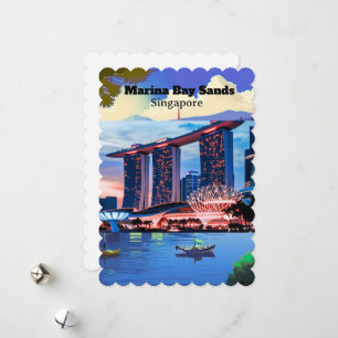 Singapore Travel Postcard, Singapore Skyline Postc Holiday Card