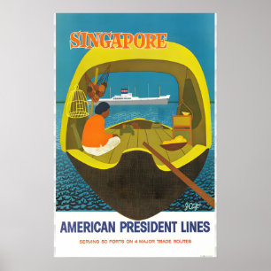 Singapore Travel Poster - American President Lines