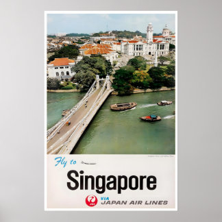 Singapore Travel Poster Japan Airlines Art PrintA