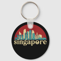 Singapore Vintage City Skyline Cityscape Art