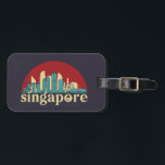 Singapore Vintage City Skyline Cityscape Art Luggage Tag<br><div class="desc">Vintage and retro city design with beautiful skyline, tourist attraction and cityscape art. Cool skyscraper and building silhouette illustration merchandise for tourist and traveller. Perfect as souvenir to bring back home when travelling. Save the memory of your travel and vacation with family and friends. Background colour can be customised to...</div>