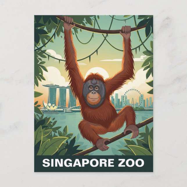 Singapore Zoo Travel Postcard (Front)