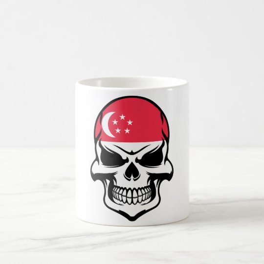 Singaporean Flag Skull Coffee Mug