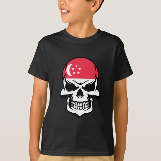 Singaporean Flag Skull T-Shirt