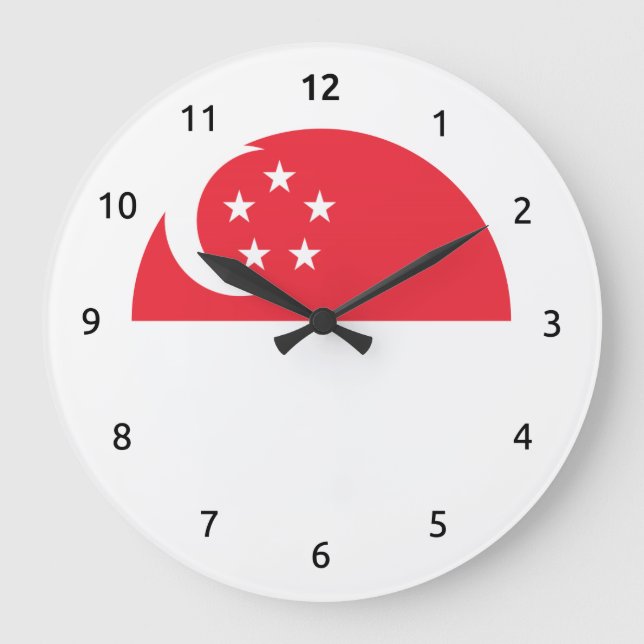 Singaporean flag Wall Clocks (Front)