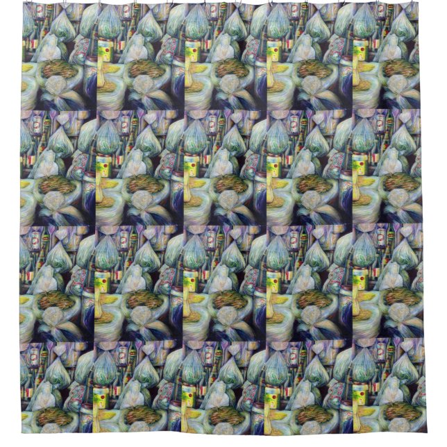 Singapore's Sundried Flavours Shower Curtain (Front)