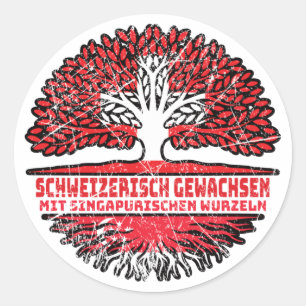 Singapur Singapurisch Schweizer Schweiz Baum Classic Round Sticker
