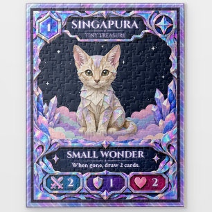 Singapura Cat, Rainbow Foil Art Jigsaw Puzzle