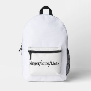 Singer Actor Klutz Printed Backpack
