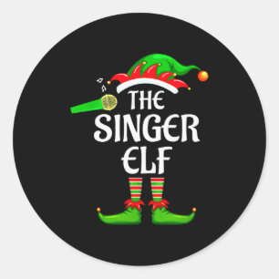 Singer Elf Matching Family Group Christmas Party P Classic Round Sticker
