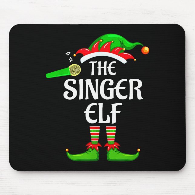 Singer Elf Matching Family Group Christmas Party P Mouse Pad (Front)