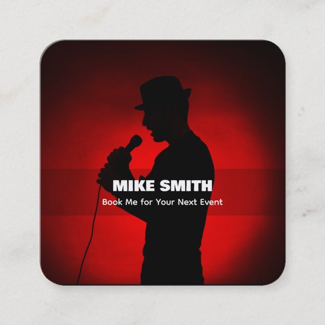 Singer Event Square Business Card (Front)