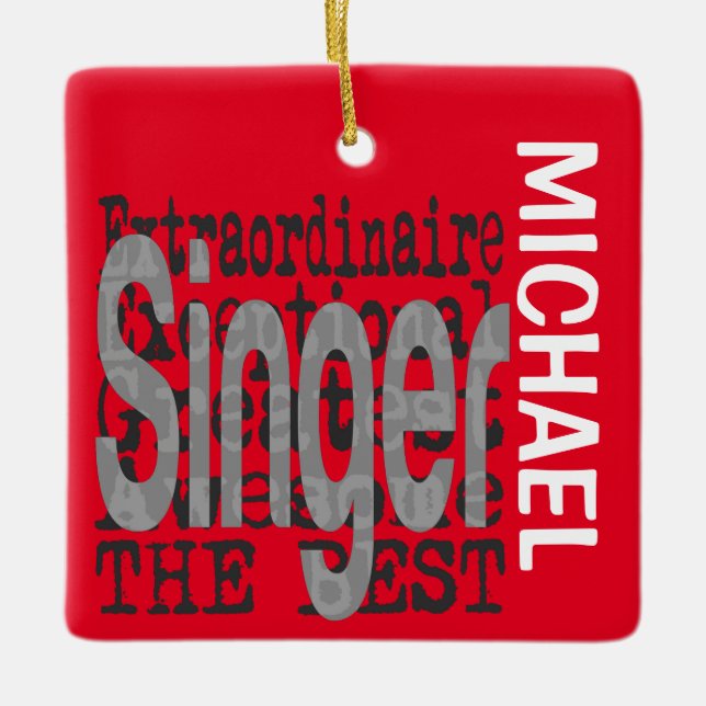 Singer Extraordinaire CUSTOM Ceramic Ornament (Front)