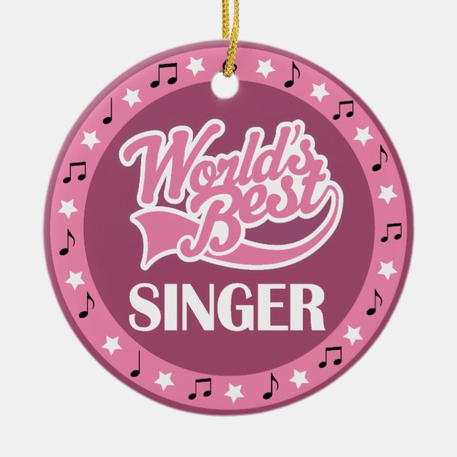 Singer Gift For Her Ceramic Ornament (Front)