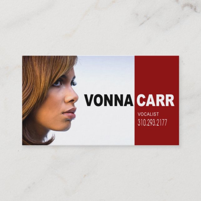 Singer Headshot for Vocalist Musician Business Card (Front)