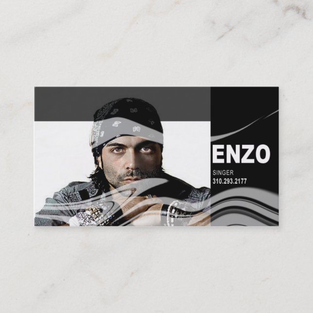 Singer Headshot for Vocalist Musician Business Card (Front)